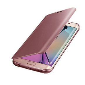 Калъф тефтер огледален CLEAR VIEW за Samsung Galaxy A6 2018 A600F златисто розов